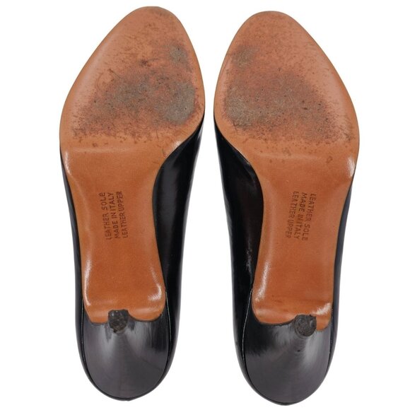 Vintage Salvatore Ferragamo Black Leather Dress Pumps Womens Size 8 Formal Heels - Picture 3 of 13